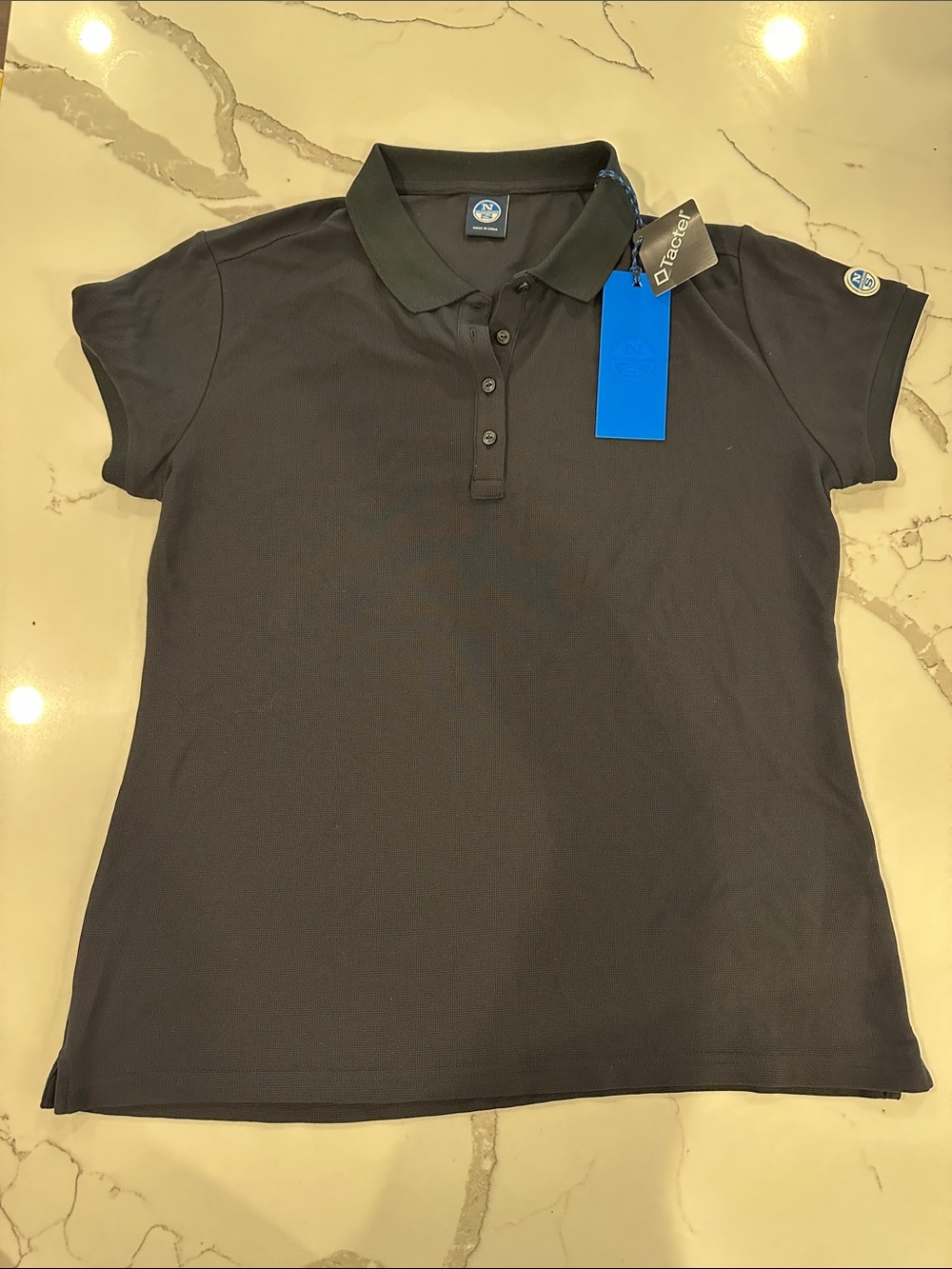 North Sails Women's Tactel Black Polo Shirt NWT